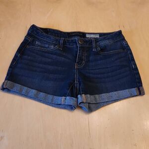 Aeropostale midi dark denim jean shorts women's size 0